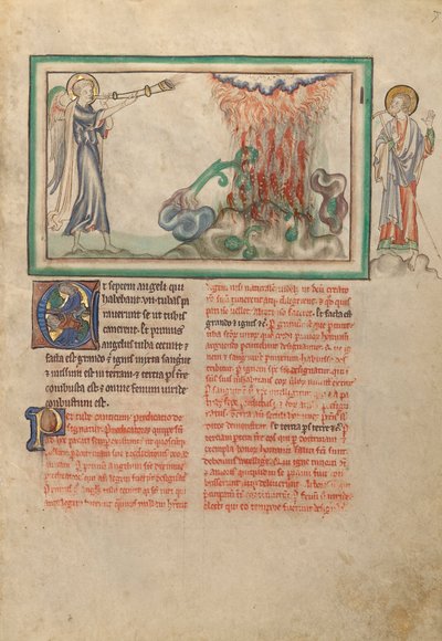 The First Trumpet: Hail and Fire Fall from Heaven by Unbekannt Unbekannt